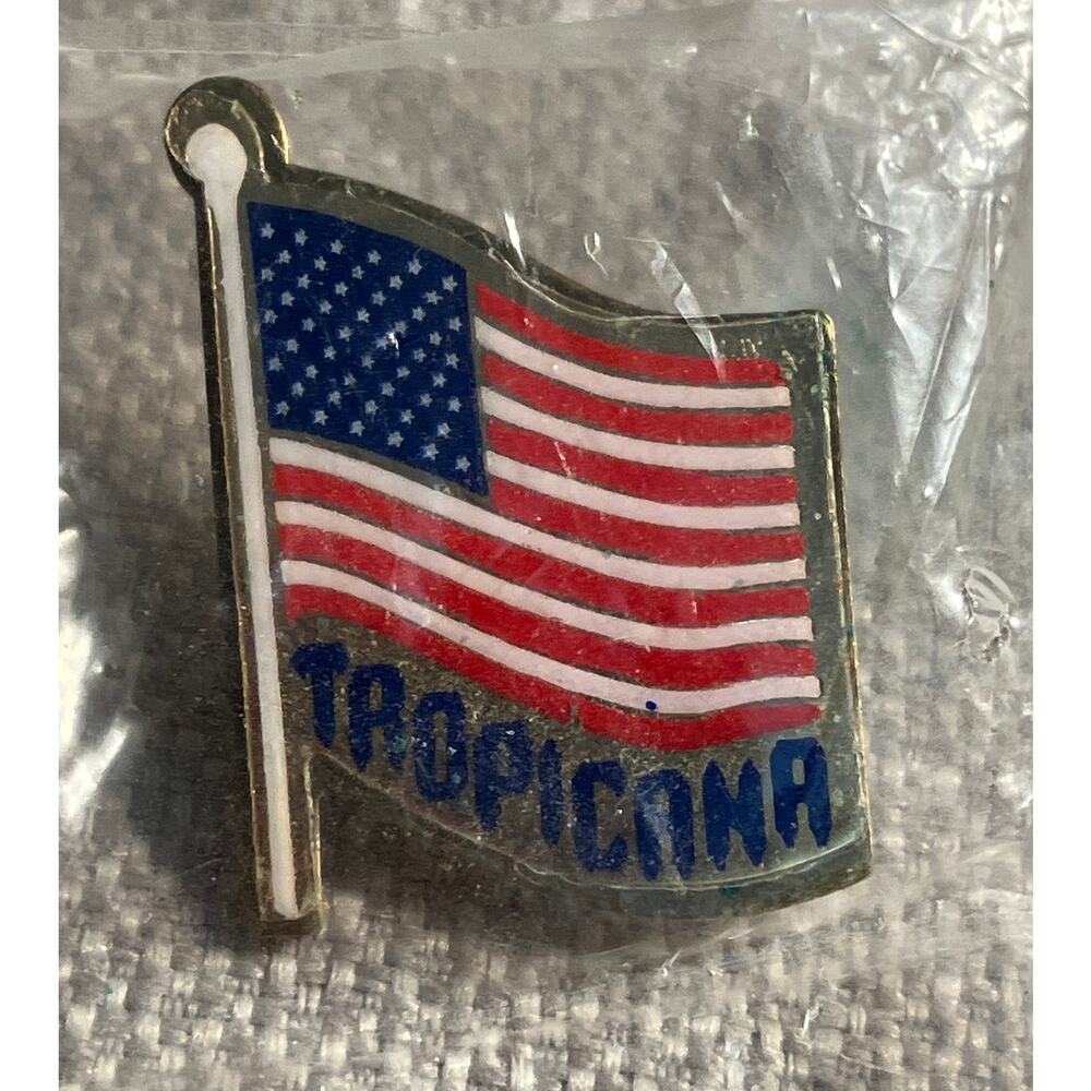 Tropicana American Flag Lapel Pin Vintage - Picture 2 of 3